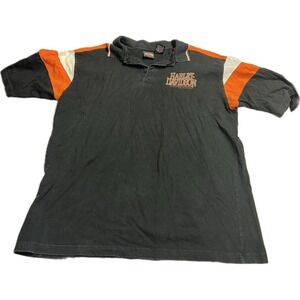 Vintage Harley Davidson Polo Shirt Men's XL Classic Casual Biker Grunge Y2K‎